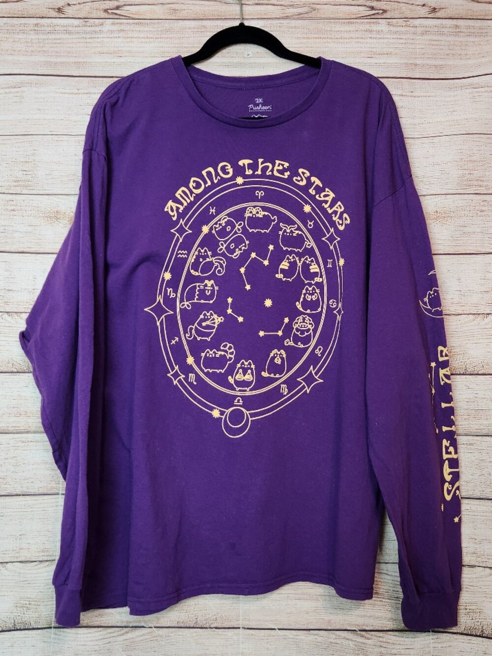 Pusheen Pull Over Sweatshirt Sweater Purple Size 2X Among The Stars Stellar